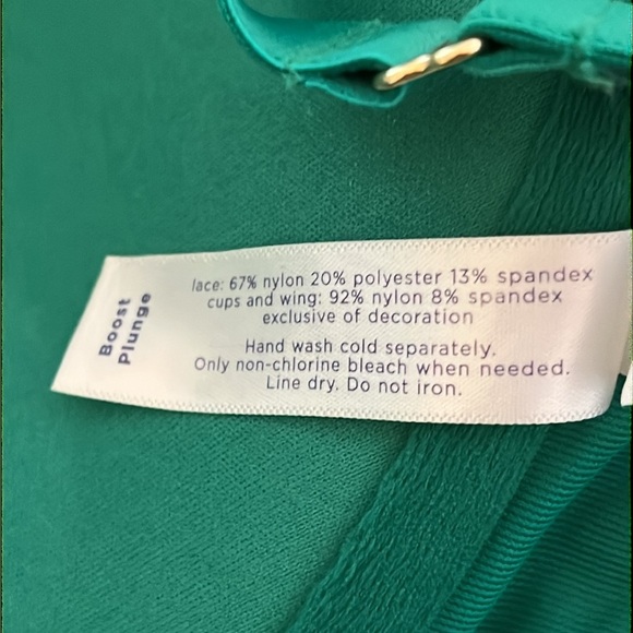 Cacique | Boost Plunge floral lace Kelly green front clasp Bra womenS size 42DDD - Picture 7 of 8